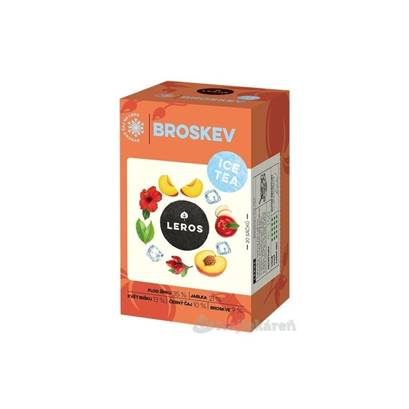 LEROS ICE TEA Broskyňa ovocný čaj nálevové vrecká 20x2,2 g