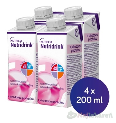 Nutridrink s jahodovou príchuťou krabička 4 x 200 ml kúpite na Najlekaren.eu