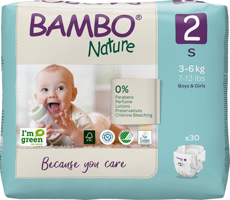 E-shop BAMBO Nature Plienky jednorázové 2, 30 ks, pre 3-6 kg