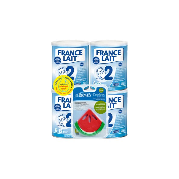 France Lait 2 4x400g + Dr.Browns Hryz.Melón 3m+
