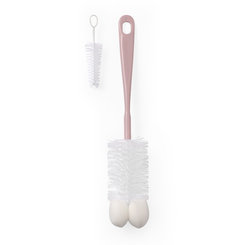 BABYONO Kefa na dojčenské fľaše s mini kefkou Pink