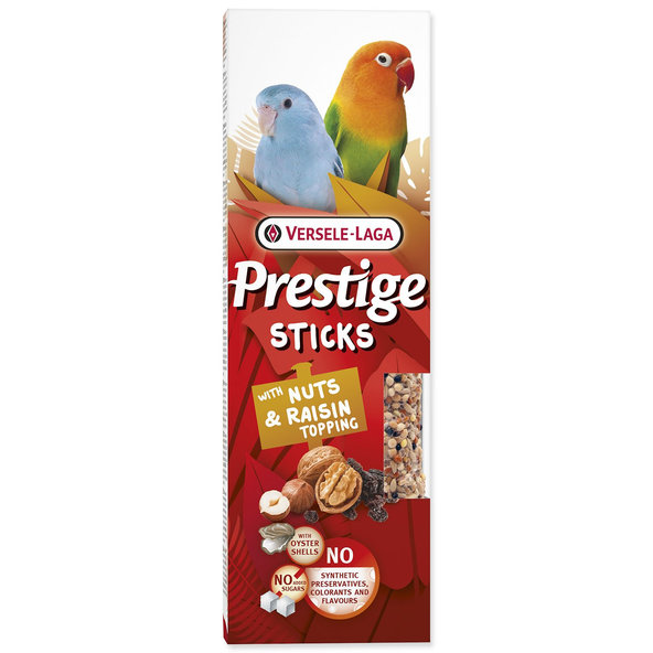 Versele-Laga Prestige tyčinky malé papagáje orechy a hrozienka 60 g 10 x 2 ks