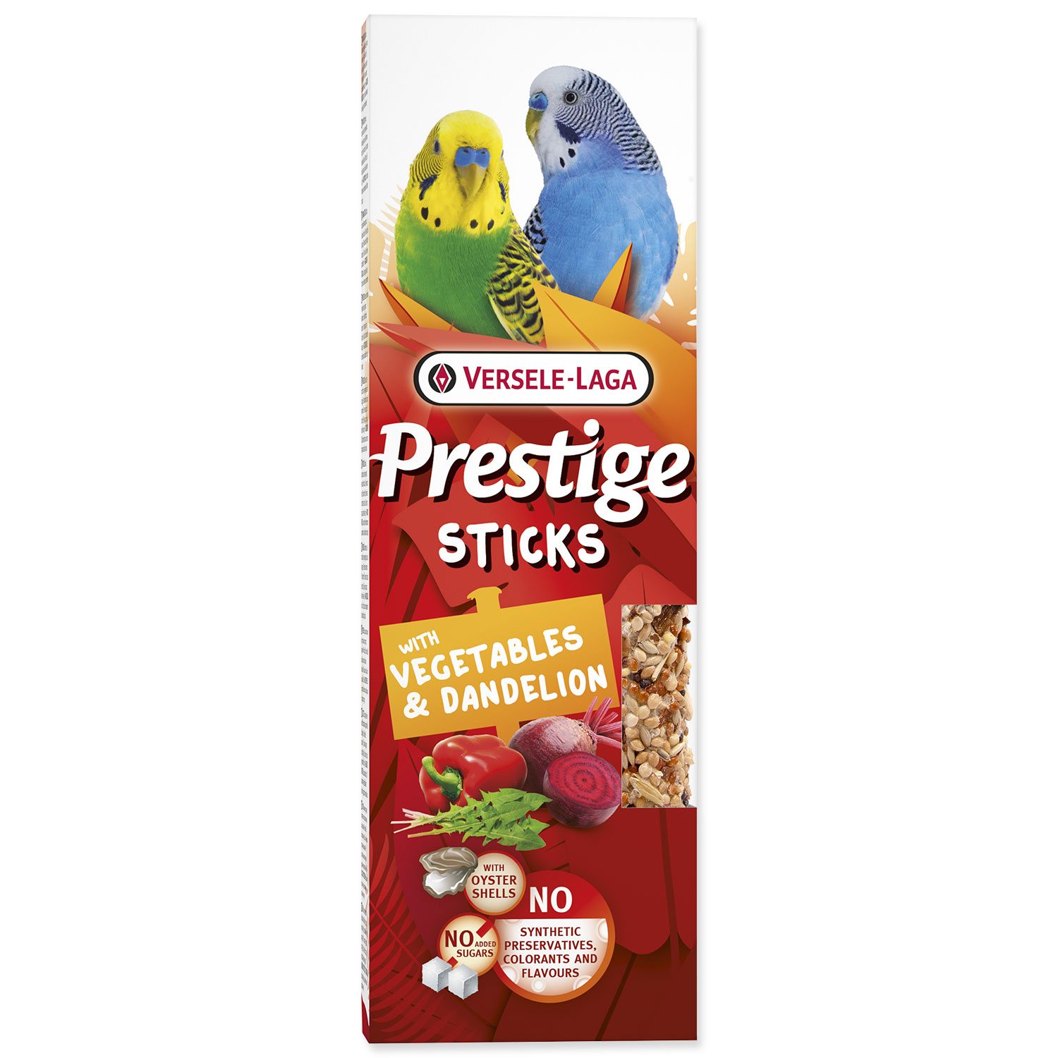 Versele-Laga Prestige tyčinky malé papagáje zelenina a púpava 60 g 10 × 2 ks