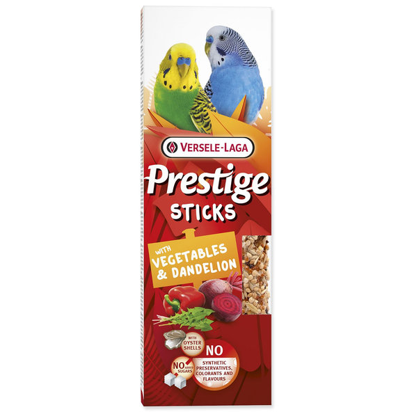 Versele-Laga Prestige tyčinky malé papagáje zelenina a púpava 60 g 10 × 2 ks