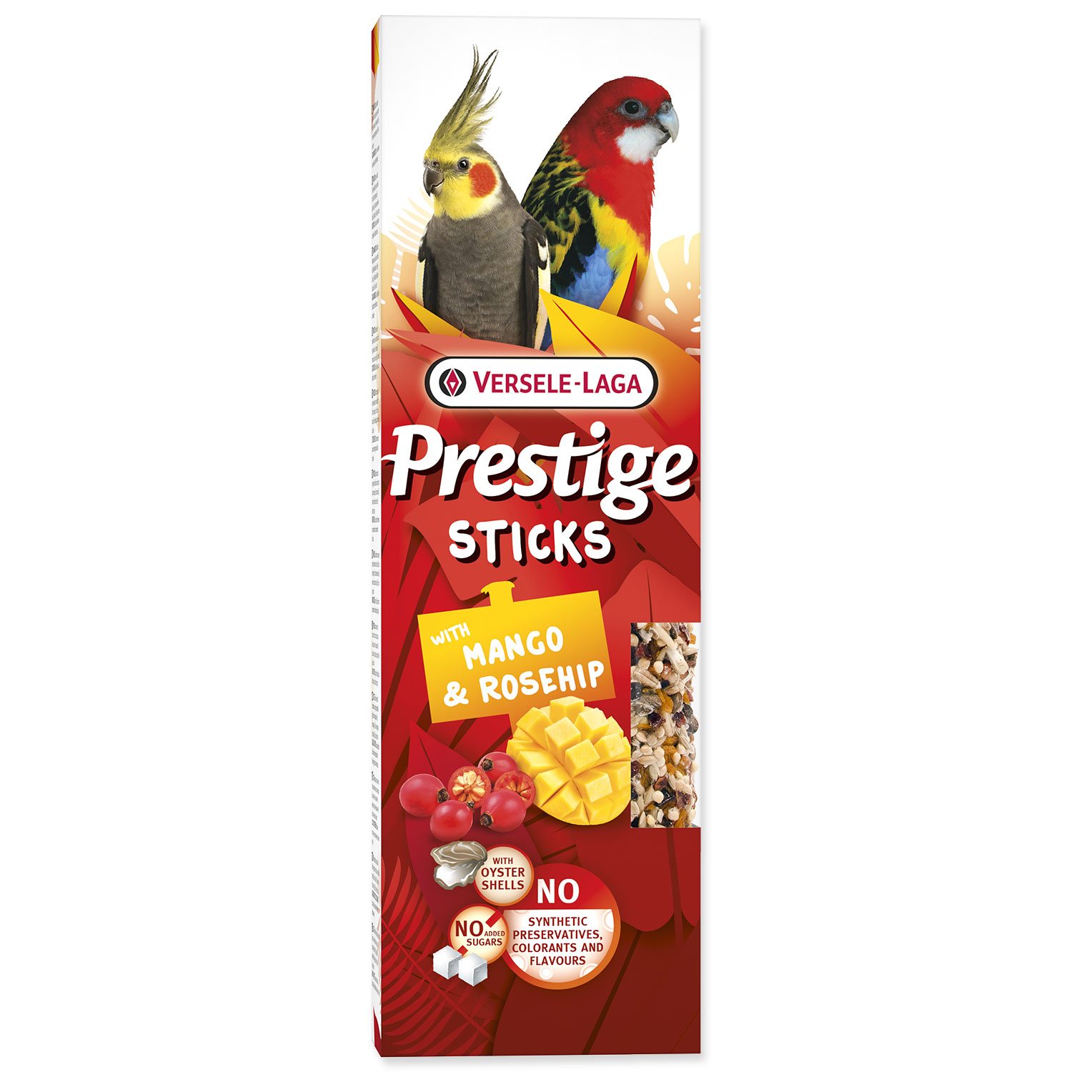 Versele-Laga Prestige tyčinky veľké papagáje mango a šípky 140 g 8 x 2 ks