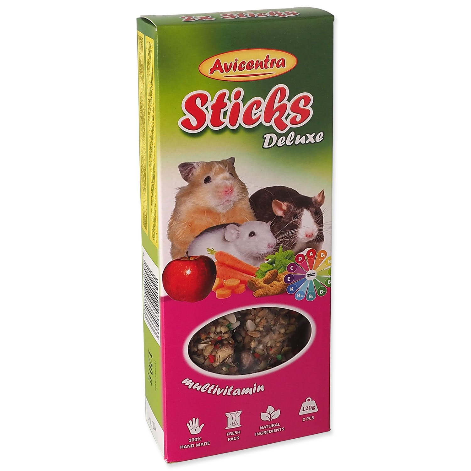 Avicentra Deluxe Tyčinka s vitamínmi a medom malý hlodavec 10 x 2 ks
