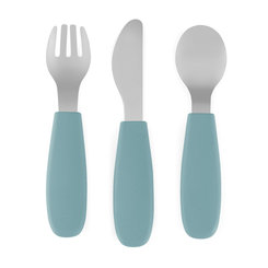 PETITE&MARS Sada príborov z nerezu Take&Match Frosted Sky 12m+