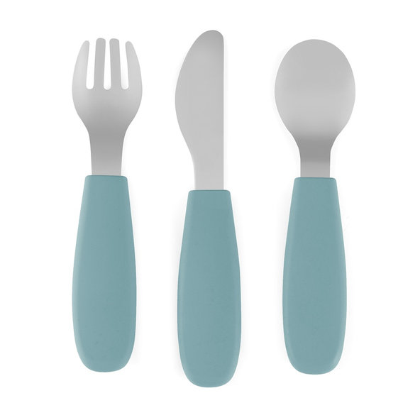 PETITE&MARS Sada príborov z nerezu Take&Match Frosted Sky 12m+