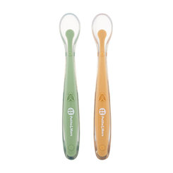PETITE&MARS lyžičky s puzdrom Take&Match Pea Ochre 6m+ 2 ks