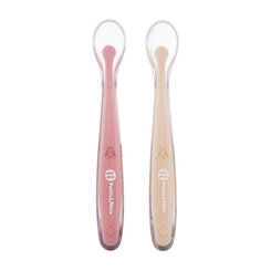 PETITE&MARS lyžičky s puzdrom Take&Match Sand Rose 6m+ 2 ks