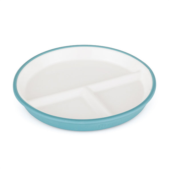 PETITE&MARS Tanier keramický so silikónovým obalom Teal Blue