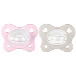 CHICCO Cumlík Physio Dual Soft silikónový dievča 2-6m 2 ks