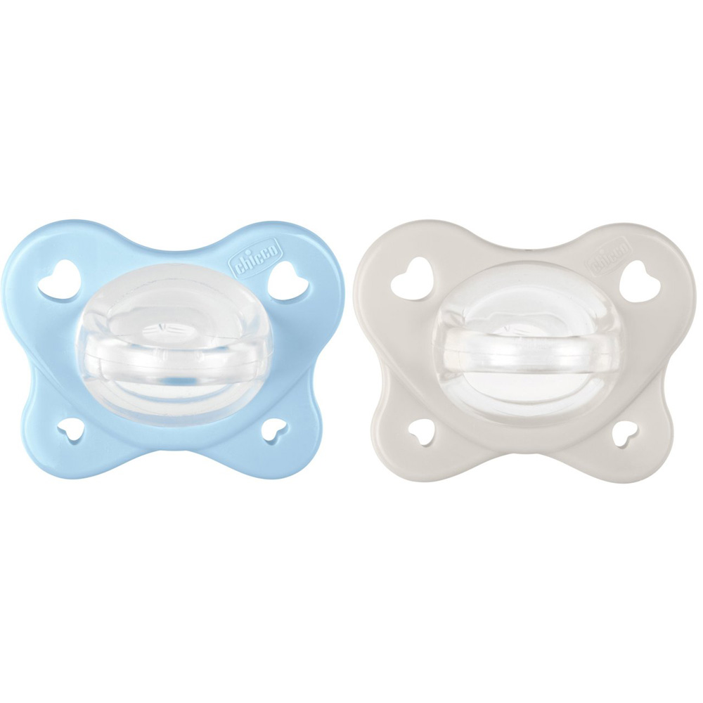 CHICCO Cumlík Physio Dual Soft silikónový chlapec 2-6m 2 ks