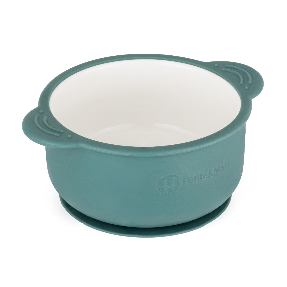 PETITE&MARS Miska keramická so silikónovým obalom Misty Green