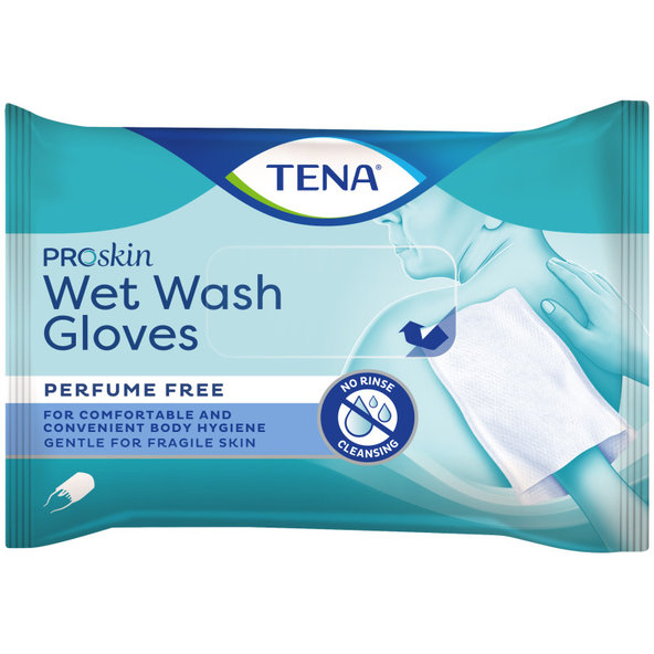 TENA Wet Wash Glove vlhčené rukavice na umývanie 8 ks