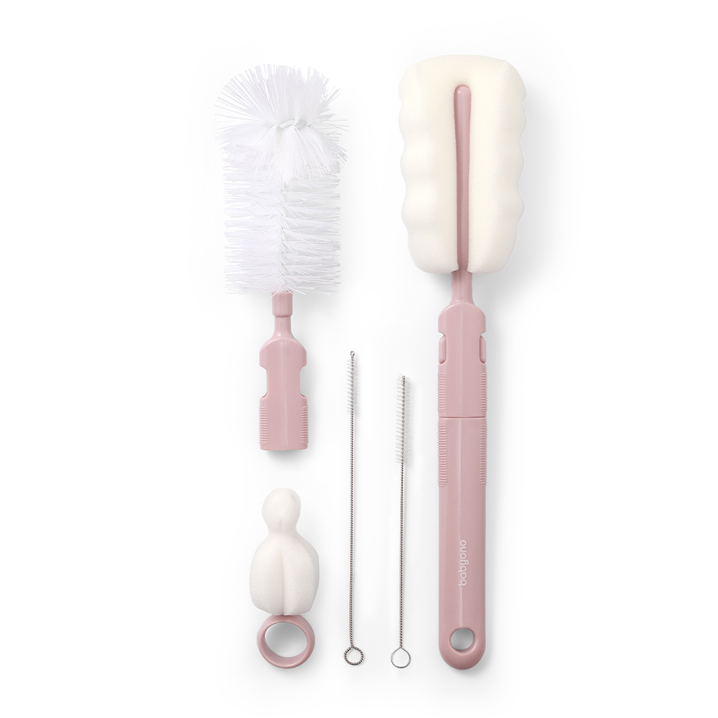 BABYONO Kefky na dojčenské fľaše a cumlíky sada Pink