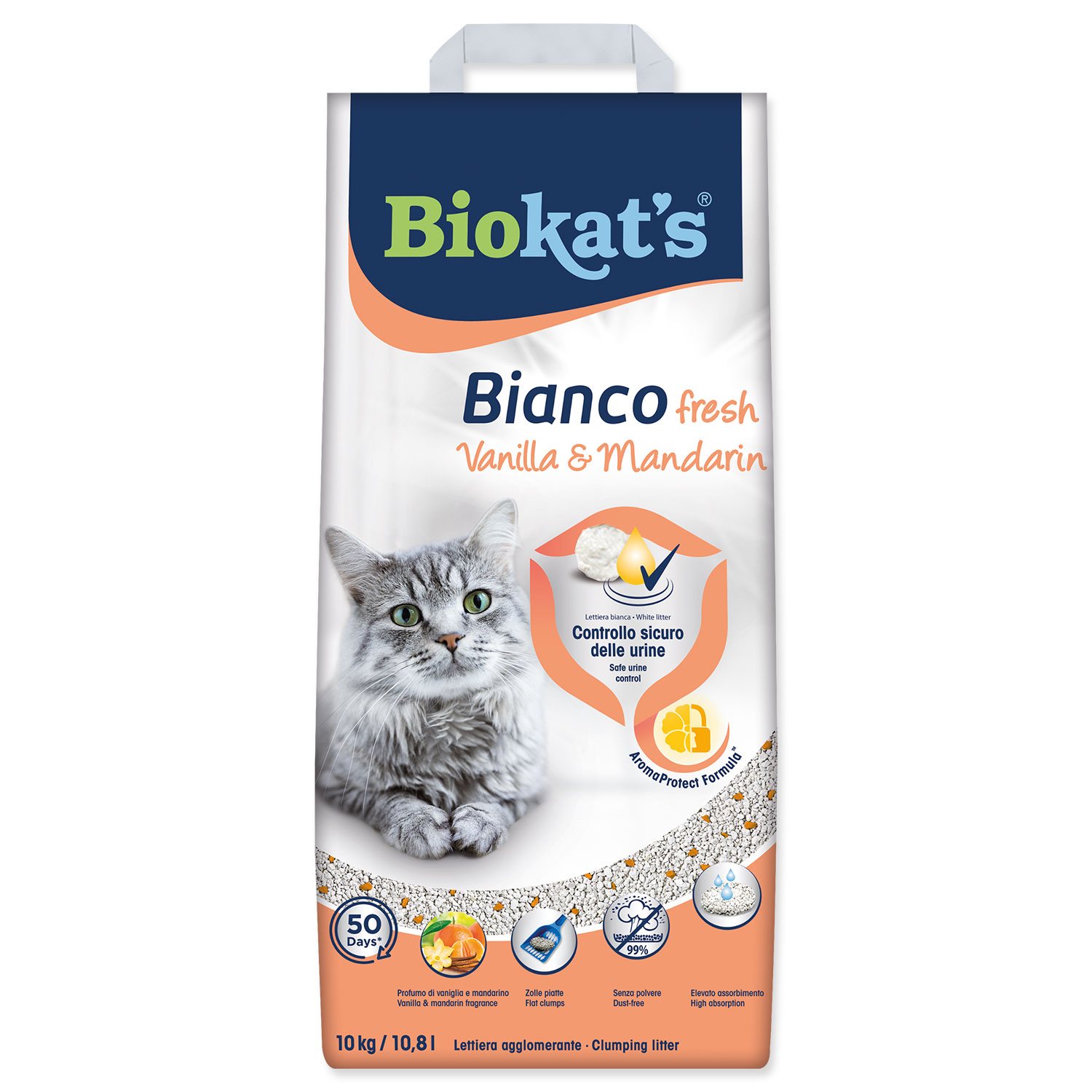 Biokat's podstielka Bianco Fresh vanilka a mandarínka 10 kg