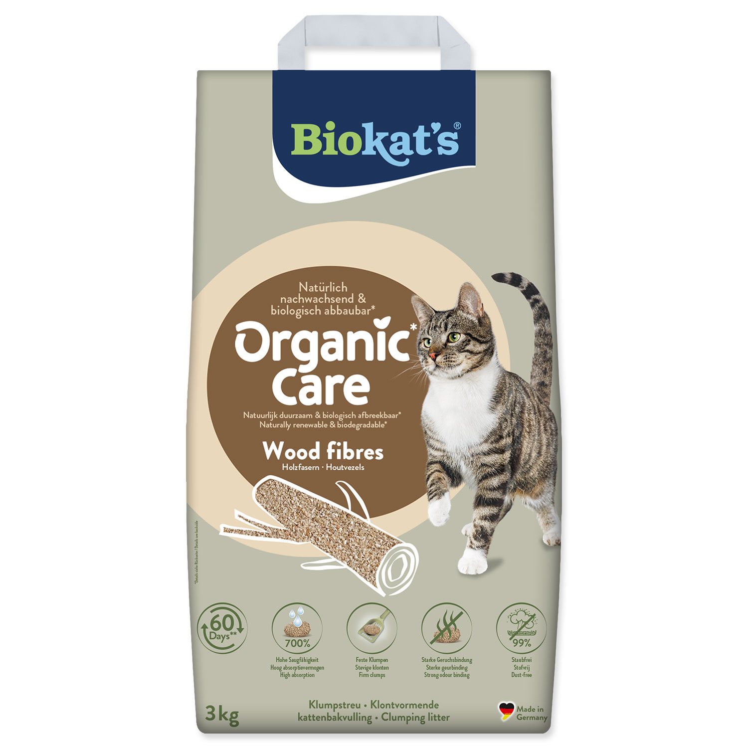 Biokat's podstielka Organic Care Wood Fibres 3 kg