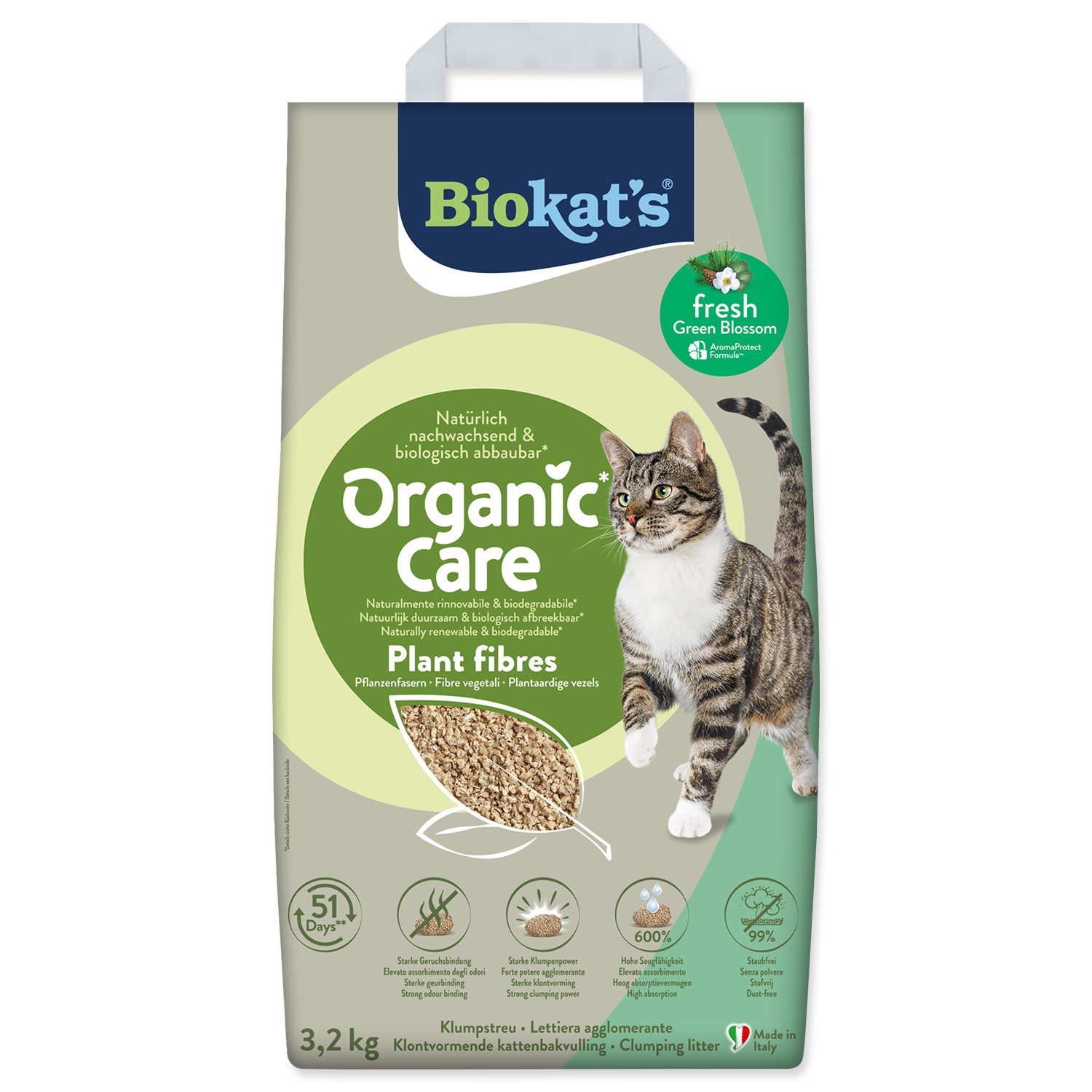 Biokat's podstielka Organic Care Plant Fibres Fresh 3,2 kg