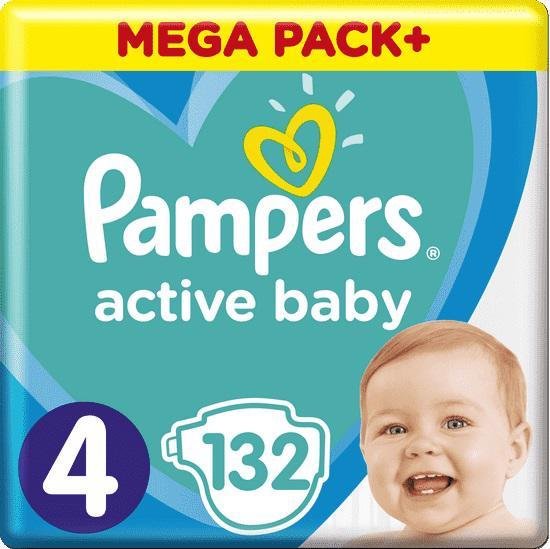 E-shop PAMPERS Plienky Active Baby 4 MAXI 9-14kg 132ks