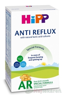 HiPP ANTI-REFLUX AR špeciálna dojčenská výživa od narodenia 300 g kúpite na Najlekaren.eu