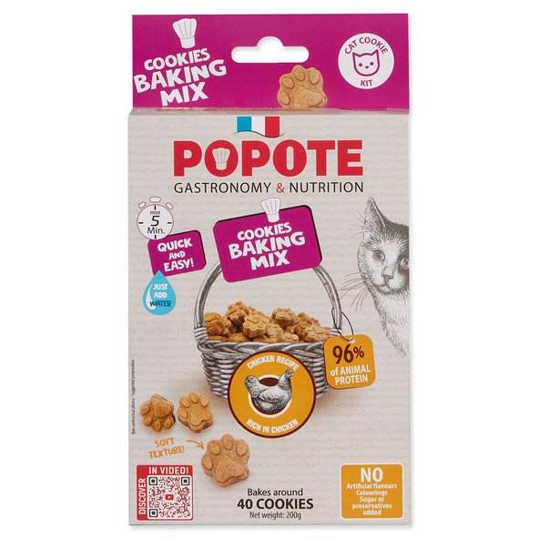 Pečiaca zmes Popote kuracie pre mačky 200g