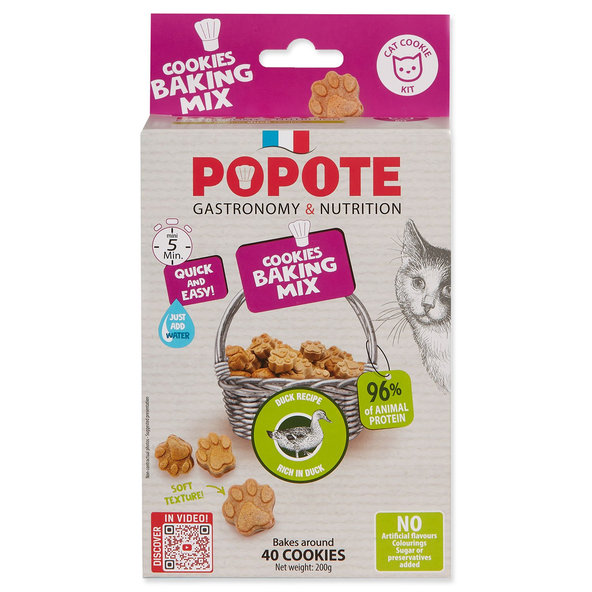 Pečiaca zmes Popote kačacie pre mačky 200g