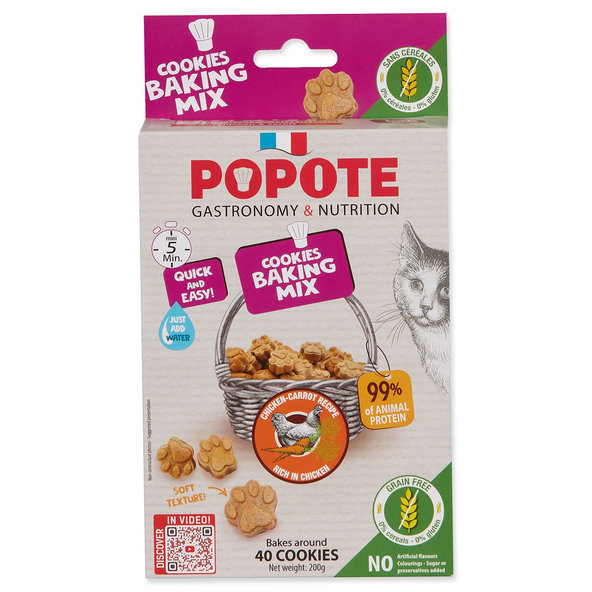 Pečiaca zmes Popote kuracie Grain Free pre mačky 200g