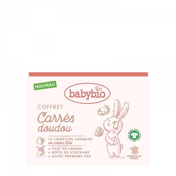 E-shop BABYBIO Sada hygienické žinky z BIO bavlny (12), pracie sieťka a organizér
