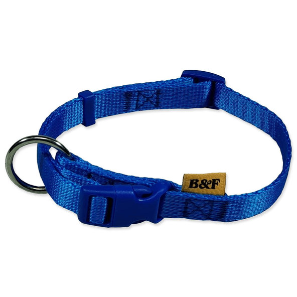 Obojok BAF nylon modrý 1,5x30-50cm