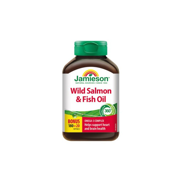 Jamieson Salmon Omega-3 komplex 180 + 20 kapsúl zadarmo