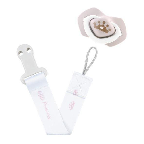 CANPOL BABIES Klip na cumlík  Royal baby ružová