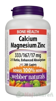 WEBBER NATURALS Vápnik Horčík Zinok 200 tabliet