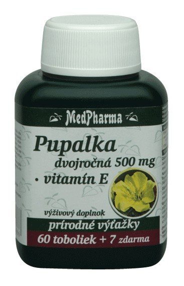 E-shop Medpharma Pupalka dvojročná 500mg + Vitamin E 67 tabliet