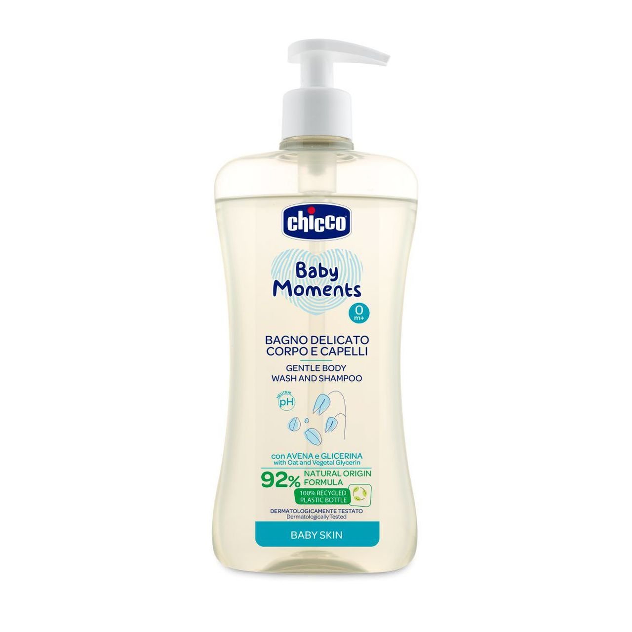 E-shop CHICCO Šampón jemný na vlasy a telo s dávkovačom 500 ml