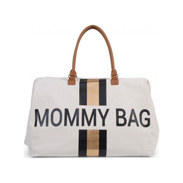 CHILDHOME Prebaľovacia taška Mommy Bag Big Off White / Black Gold
