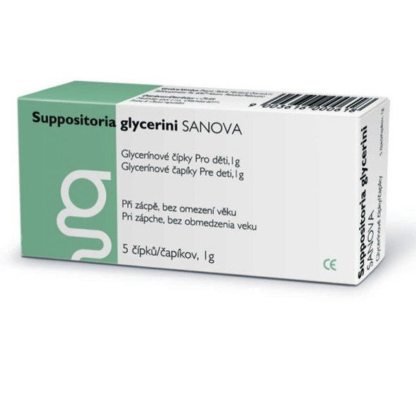 Suppositoria Glycerini Sanova pre deti 1g