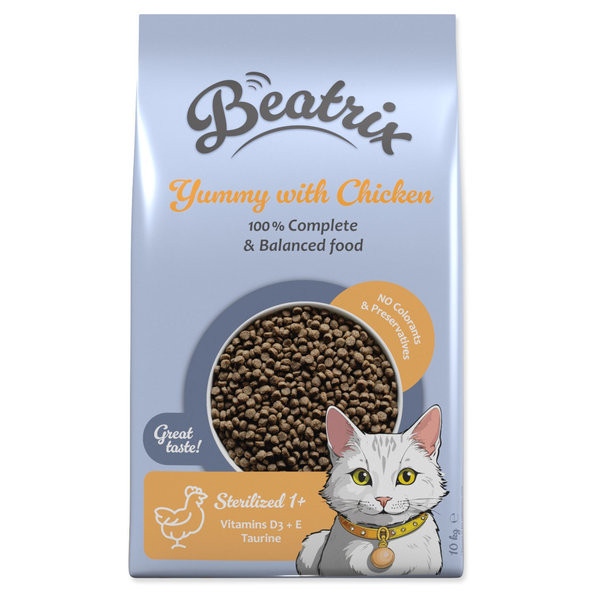 Krmivo Beatrix Sterilised s kuracím mäsom 10kg