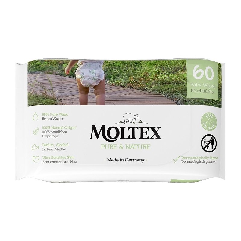 E-shop MOLTEX Pure & Nature EKO vlhčené obrúsky na báze vody (60 ks)