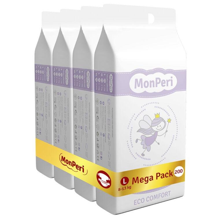 E-shop MONPERI Jednorazové plienky Eco Comfort L 8-13 kg Mega Pack