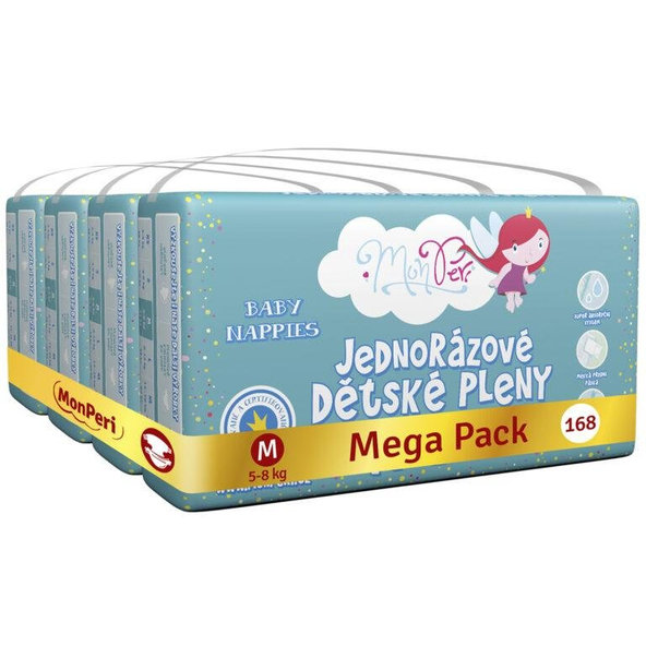 MONPERI Jednorazové plienky Klasik M 5-8 kg Mega Pack