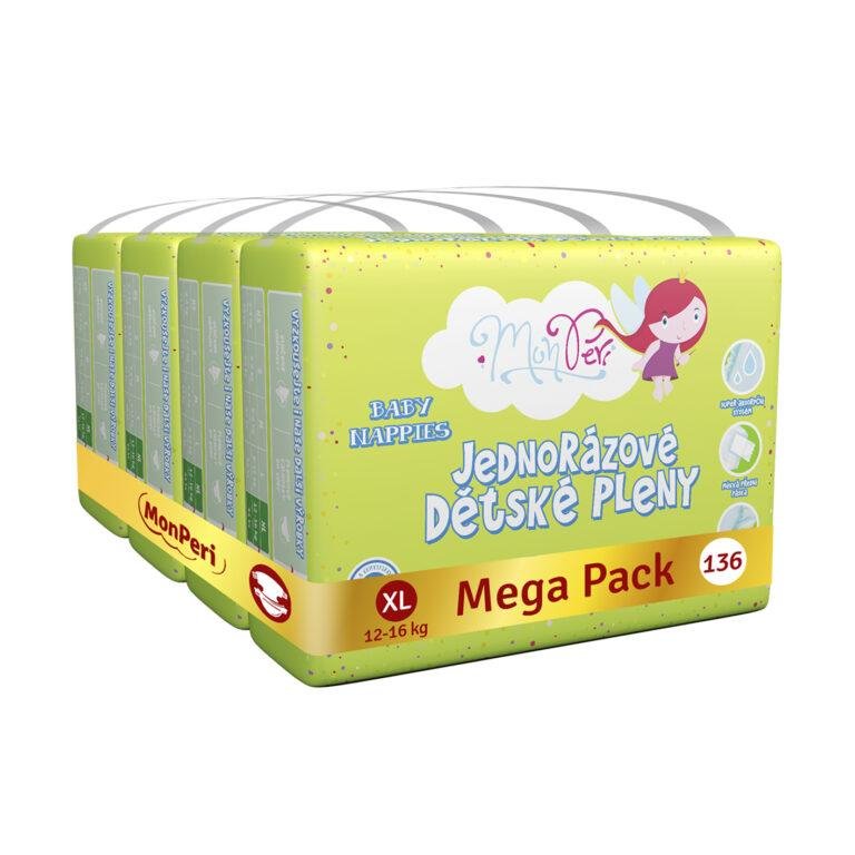 E-shop MONPERI Jednorazové plienky Klasik XL 12-16 kg Mega Pack