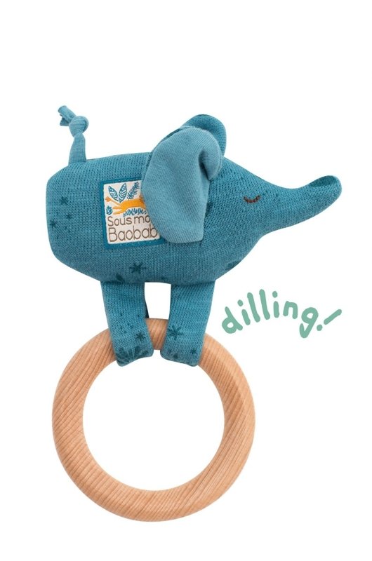 E-shop MOULIN ROTY Hrkajúci sloník s dreveným krúžkom