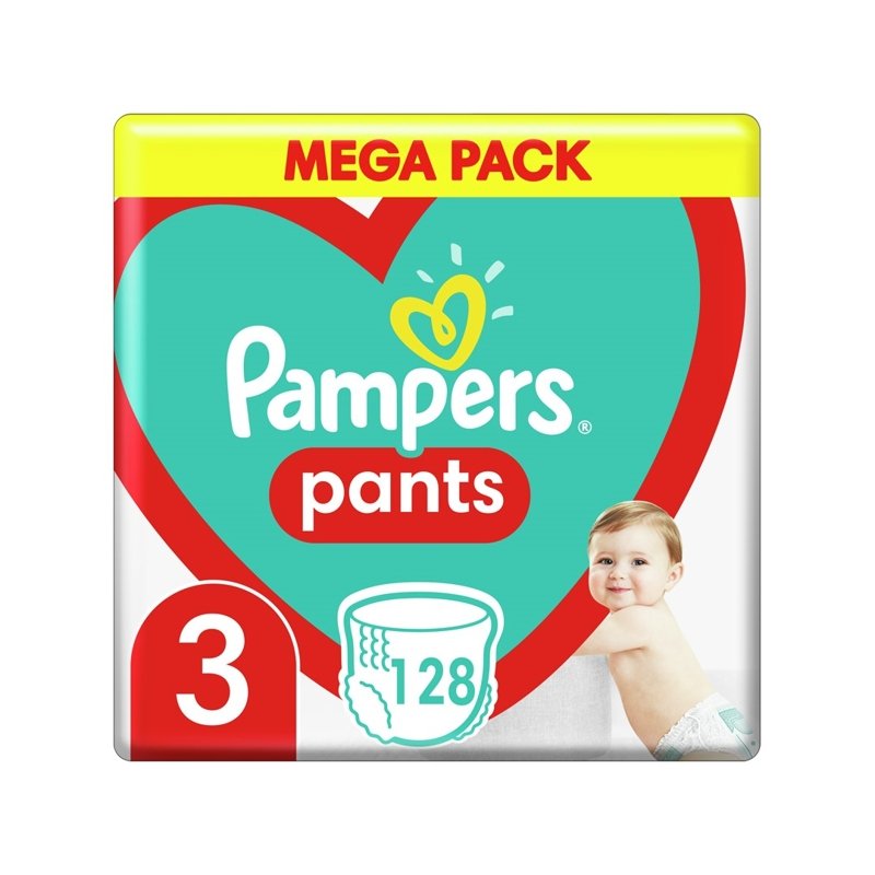 E-shop PAMPERS Pants 3 (6-11 kg) 128 ks Midi Mega box - plienkové nohavičky