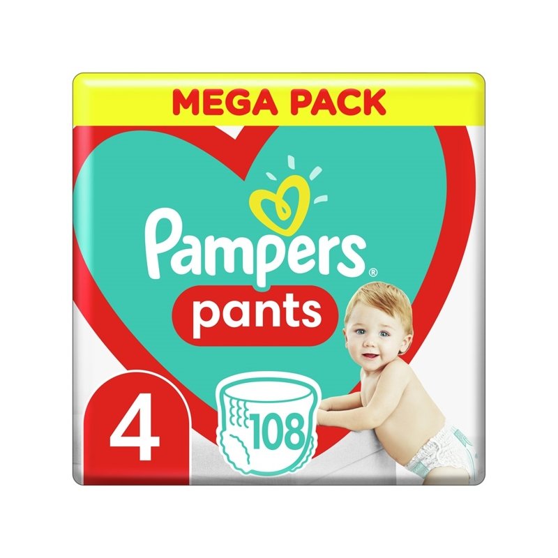 E-shop PAMPERS Pants 4 (9-15 kg) 108 ks Maxi Mega box - plienkové nohavičky