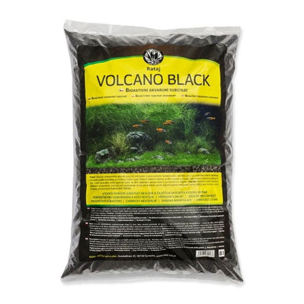 Substrát Rataj Volcano Black čierny akvarijný 2l