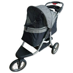 PawHut kočík pre psy sivo-čierny 110x54x106cm