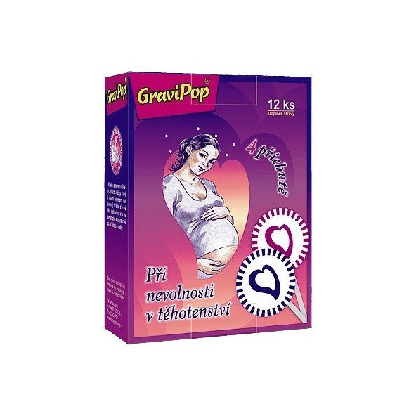GRAVIPOP lízanky pre tehotné ženy 12 ks