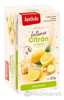 APOTHEKE PREMIER Intense Citrón a Zázvor zázvorový čaj 20x2,5 g