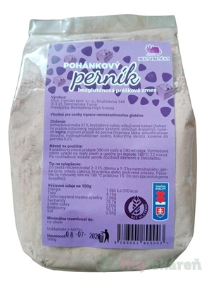 MLYN TRENČAN Pohánkový perník bezgluténová prášková zmes 500 g